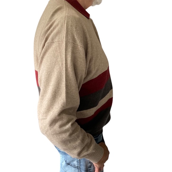 Malo Italy Men's Sweater Polo 100% Cashmere Lightweight Pullover 1/4 Button Up - Picture 3 of 9